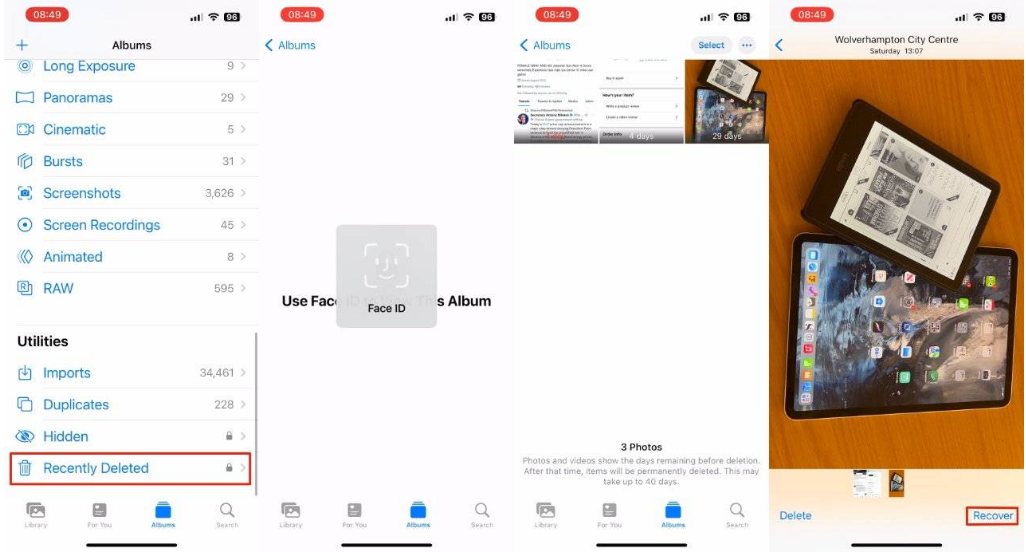 河津苹果14维修分享 iPhone14 上恢复已删除的照片 