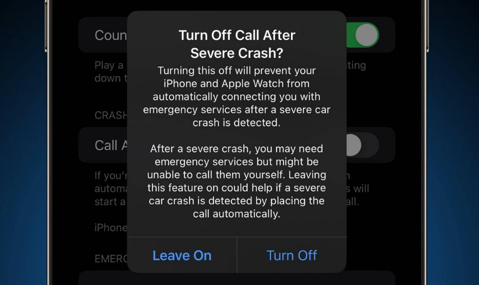 河津苹果14维修分享 iPhone 14 和 Apple Watch 上关闭崩溃检测 